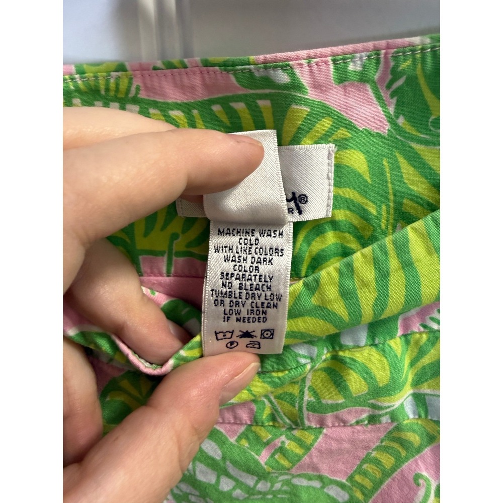 Lilly Pulitzer Marla Brazilian Court Zebra Butterfly Skirt 10 Vintage 90s - Picture 3 of 4